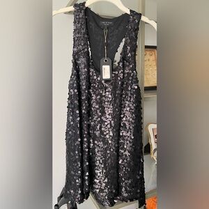 Holiday Black Sequin Racerback Tank